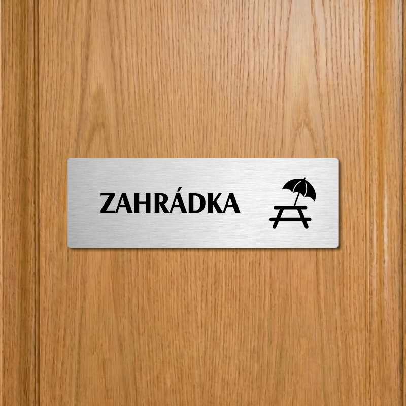 Zahrádka, 240x79mm, zlatá popiska s imitacemi šroubků